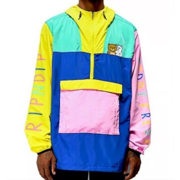 Ripndip Teddy Fresh X Packable Anorak Jacket Windbreaker Size S Light Zip Men's - Picture 1 of 16